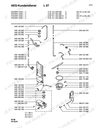 Взрыв-схема посудомоечной машины Aeg FAV4230I-M ML - Схема узла Water softener 066